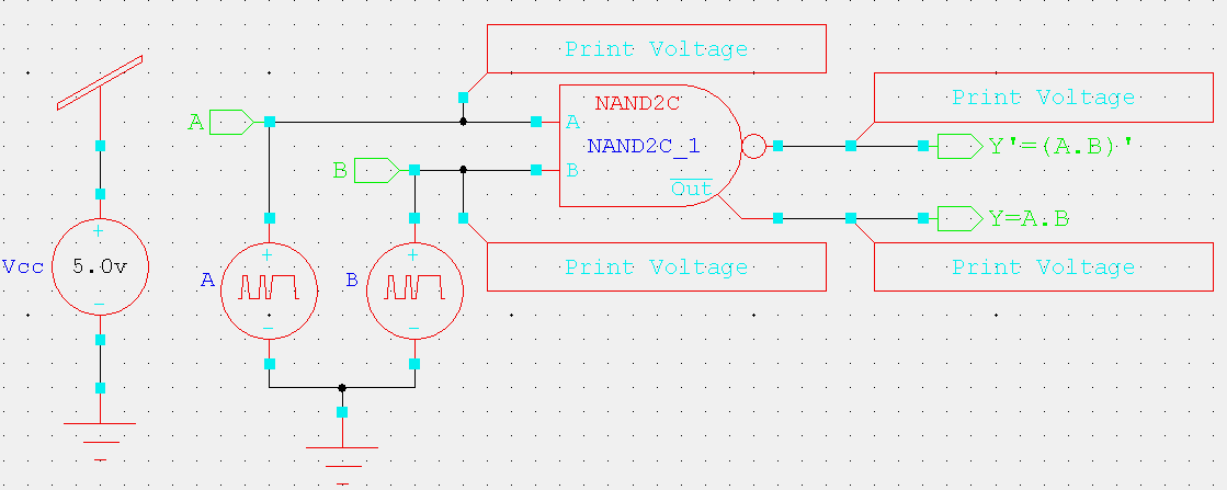 CMOS NAND gate schematic