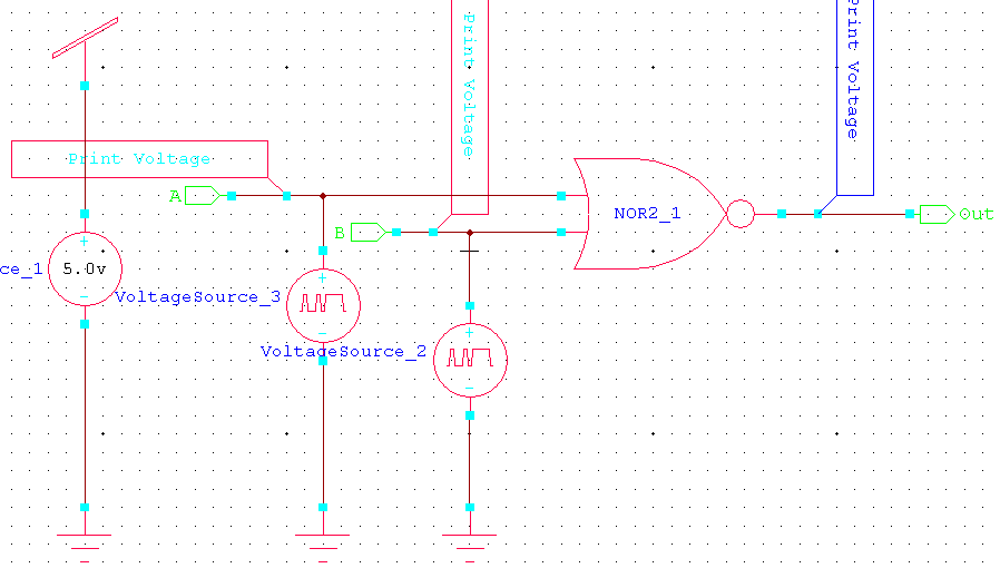 CMOS NOR gate schematic