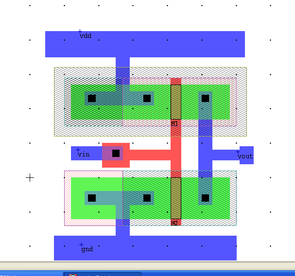 Layout of CMOS inverter in L-Edit