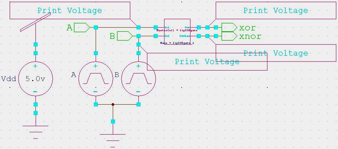 Master cell design of XOR XNOR circuit using S-Edit