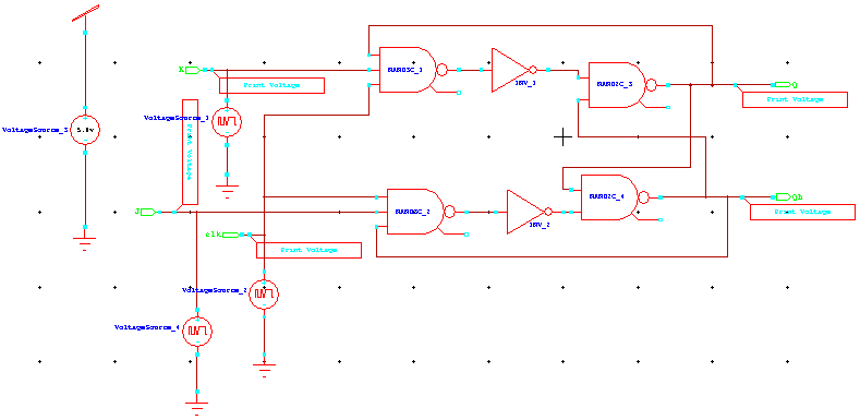 CMOS JK flip-flop schematic using S-Edit