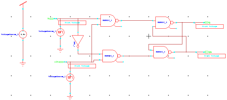 CMOS D flip-flop schematic using S-Edit
