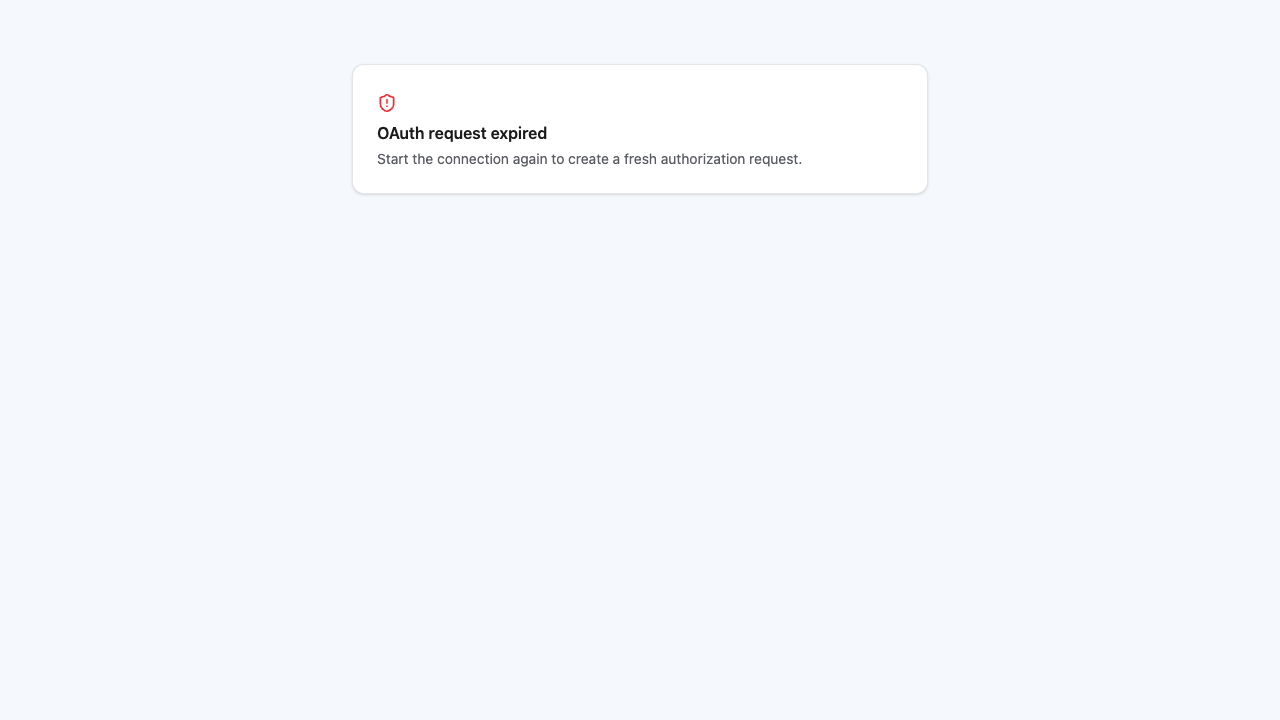 Expired OAuth request