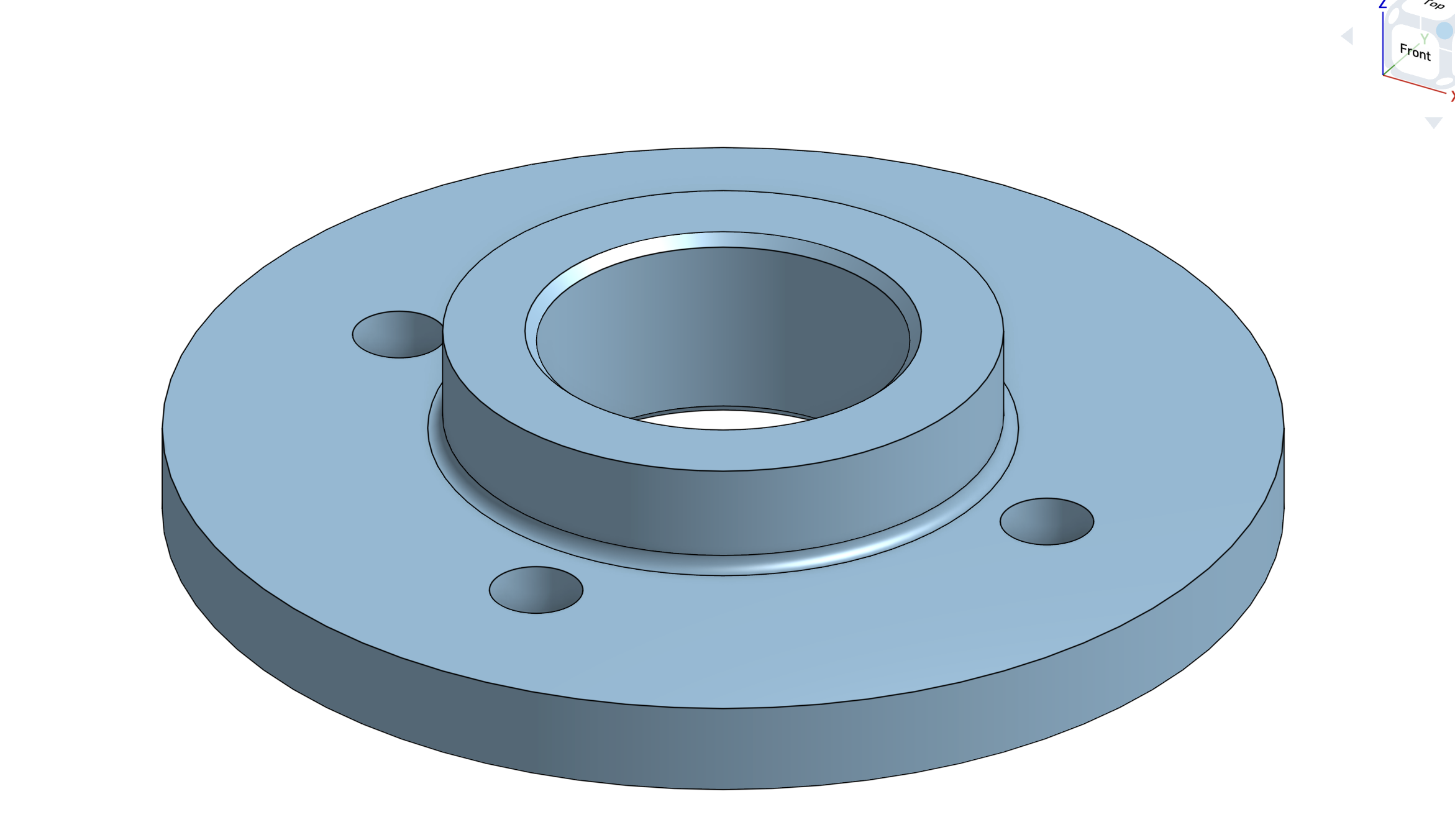 A 2 inch pipe flange, generated by Claude Opus 4.8.