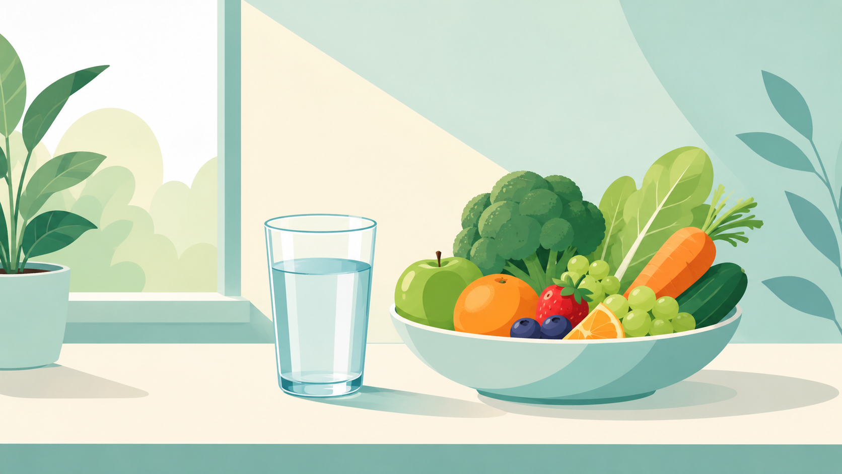 Everyday health and nutrition illustration