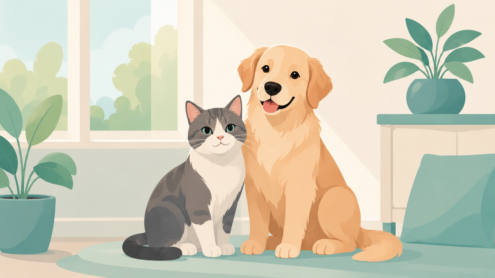 Common animals and pets illustration