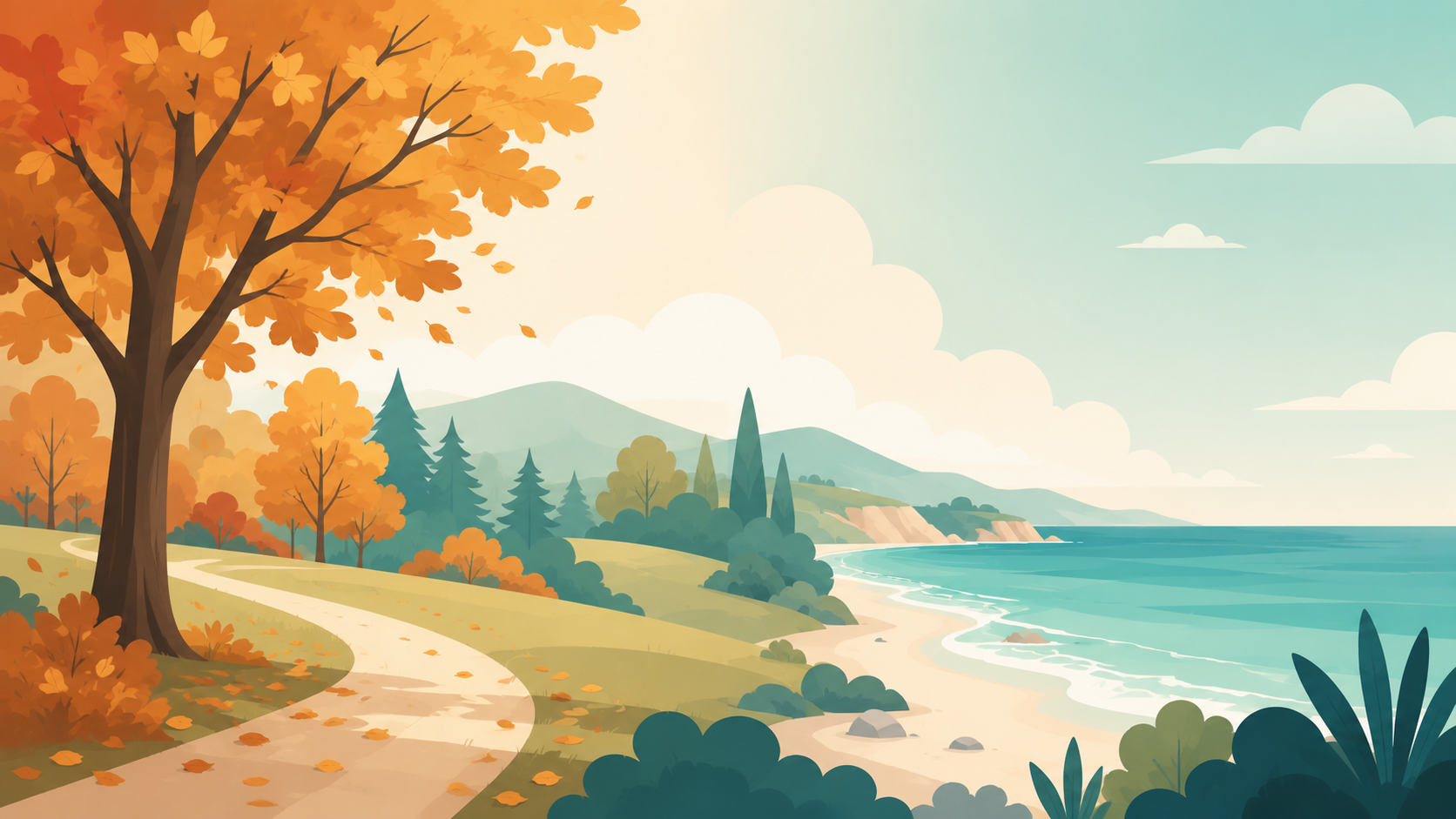 Weather and seasons illustration