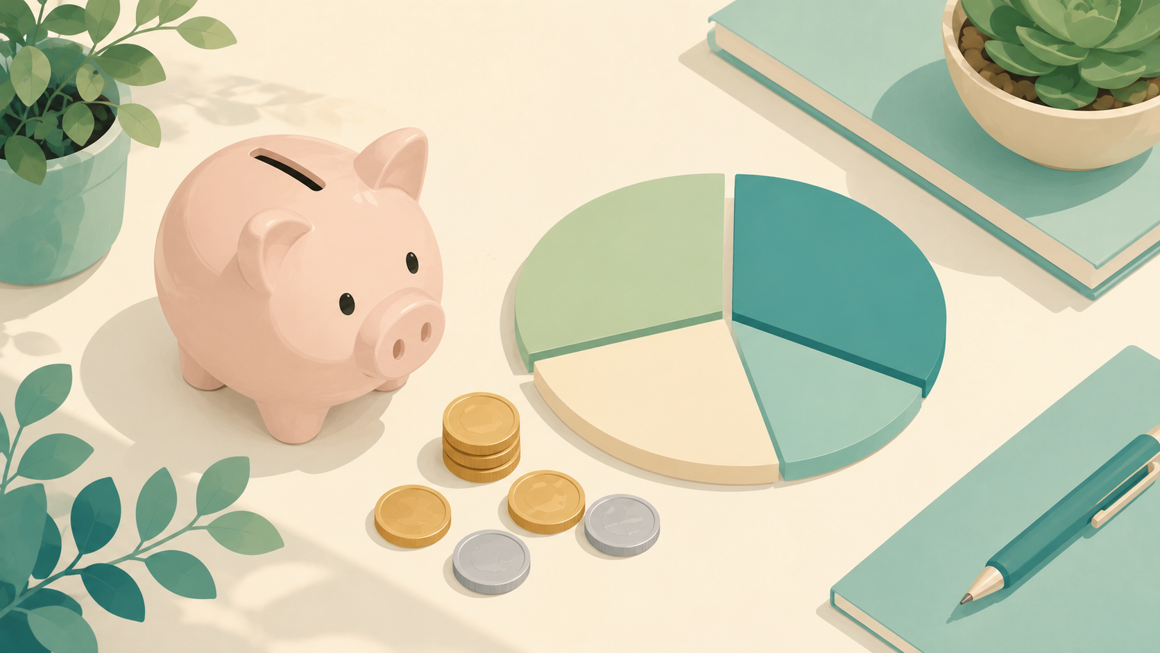 Money and everyday budgeting illustration