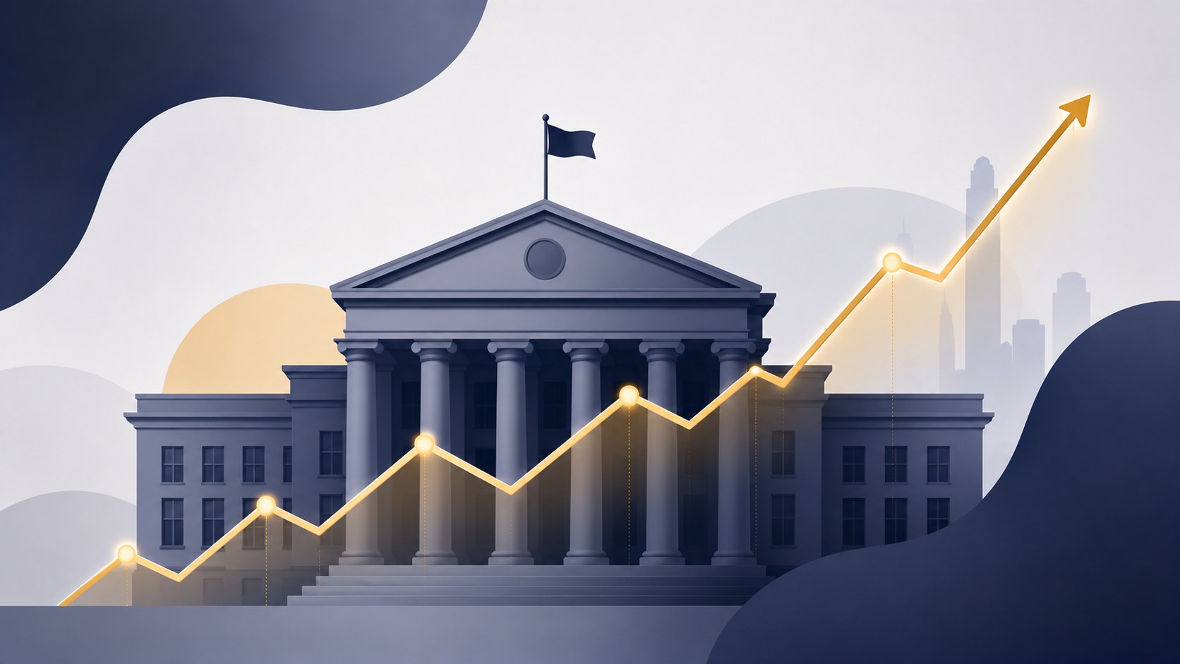 Economic policy and macroeconomics illustration