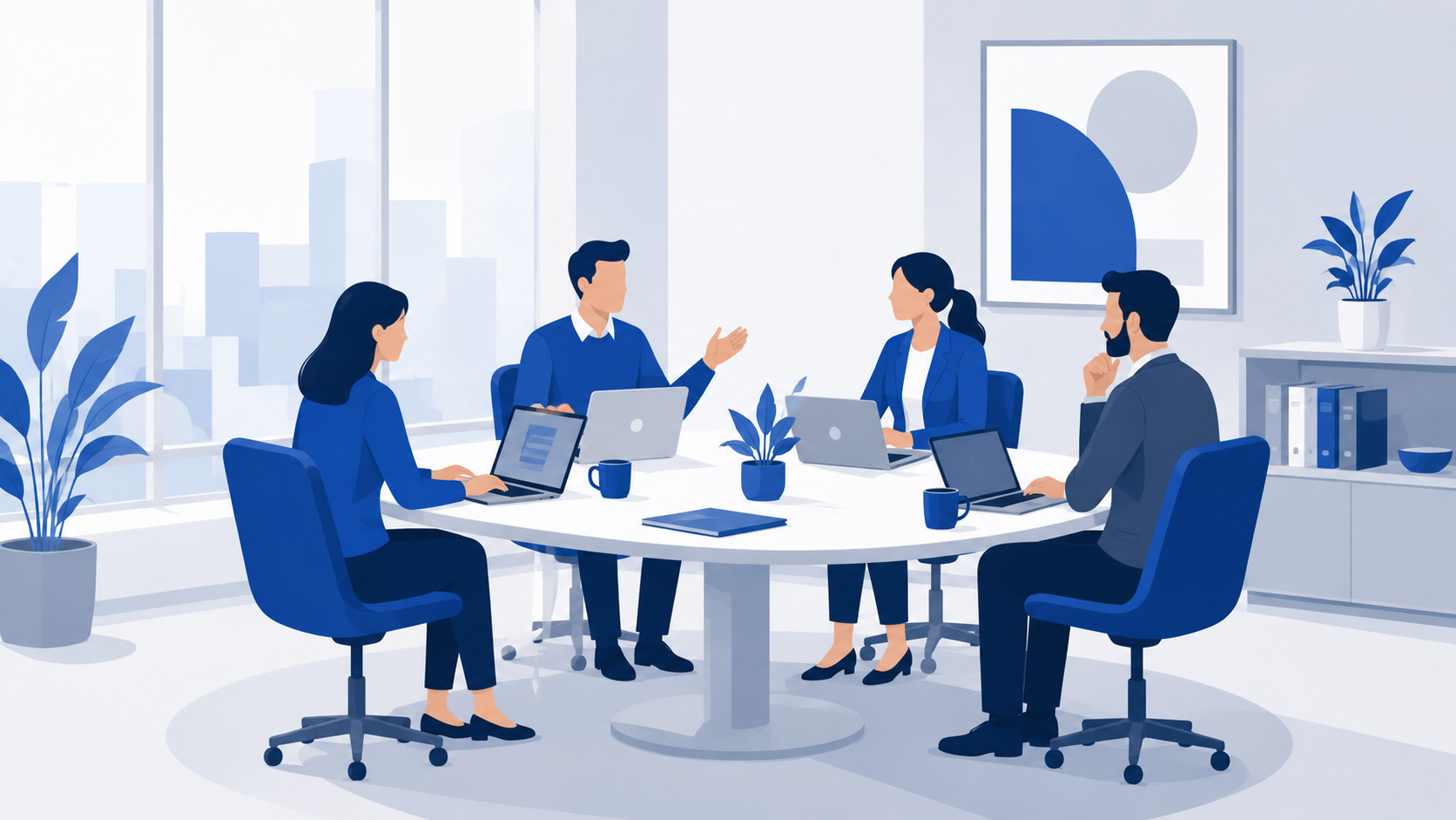 Business and workplace management illustration