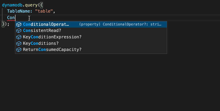 typesafe query KeyConditionExpression and Filter