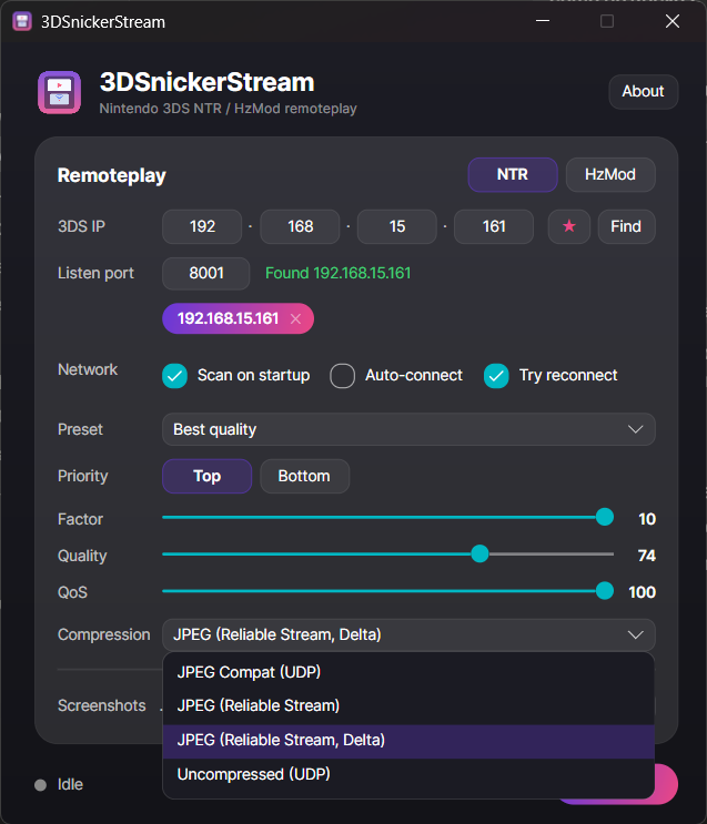 Compression dropdown
