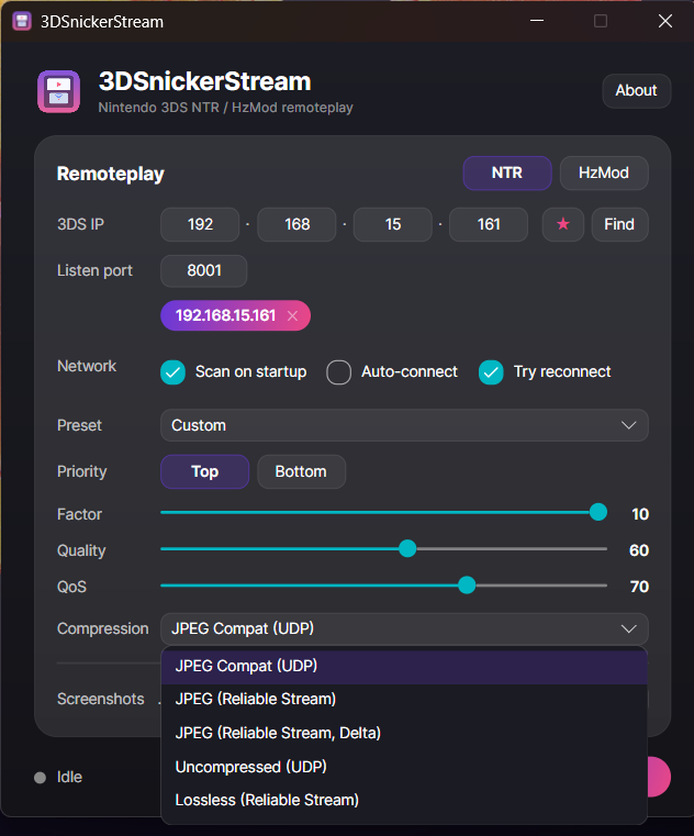 Compression dropdown