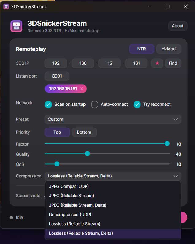 Compression dropdown