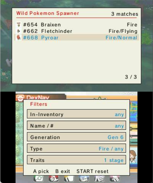Filtered to Fire-types from Gen 6