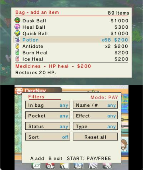 PAY mode with prices