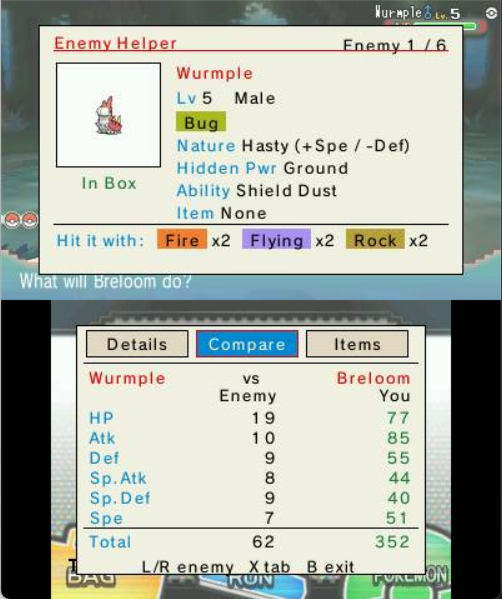 Enemy Helper — Compare tab, the foe's stats vs yours