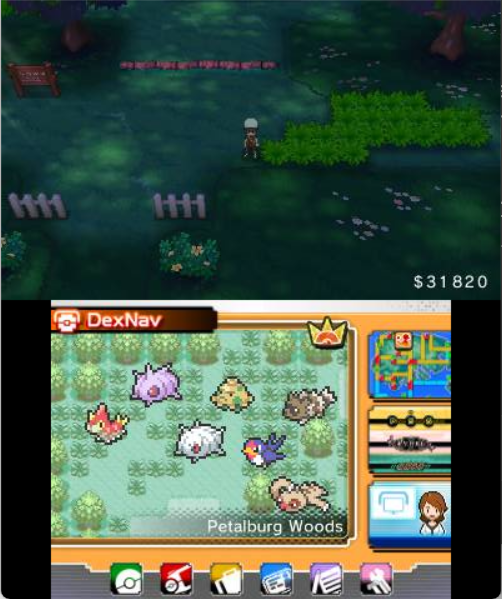 The HUD overlaid on the overworld