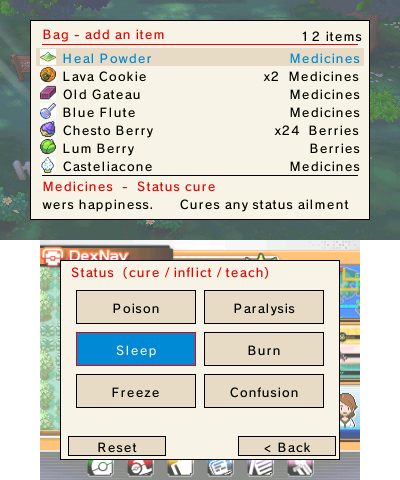 Add Item — the Status filter