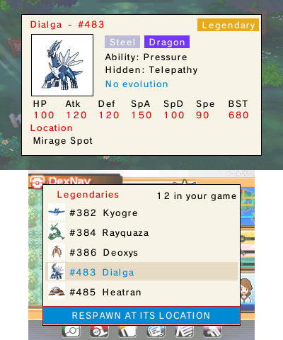 Respawn Legendary — pick a legendary and send it back to its location