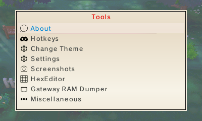 Tools Menu