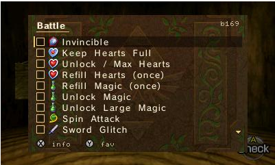Battle folder with cheats and live checkboxes