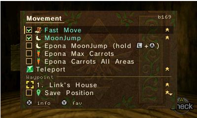 Movement folder showing a self-named waypoint slot
