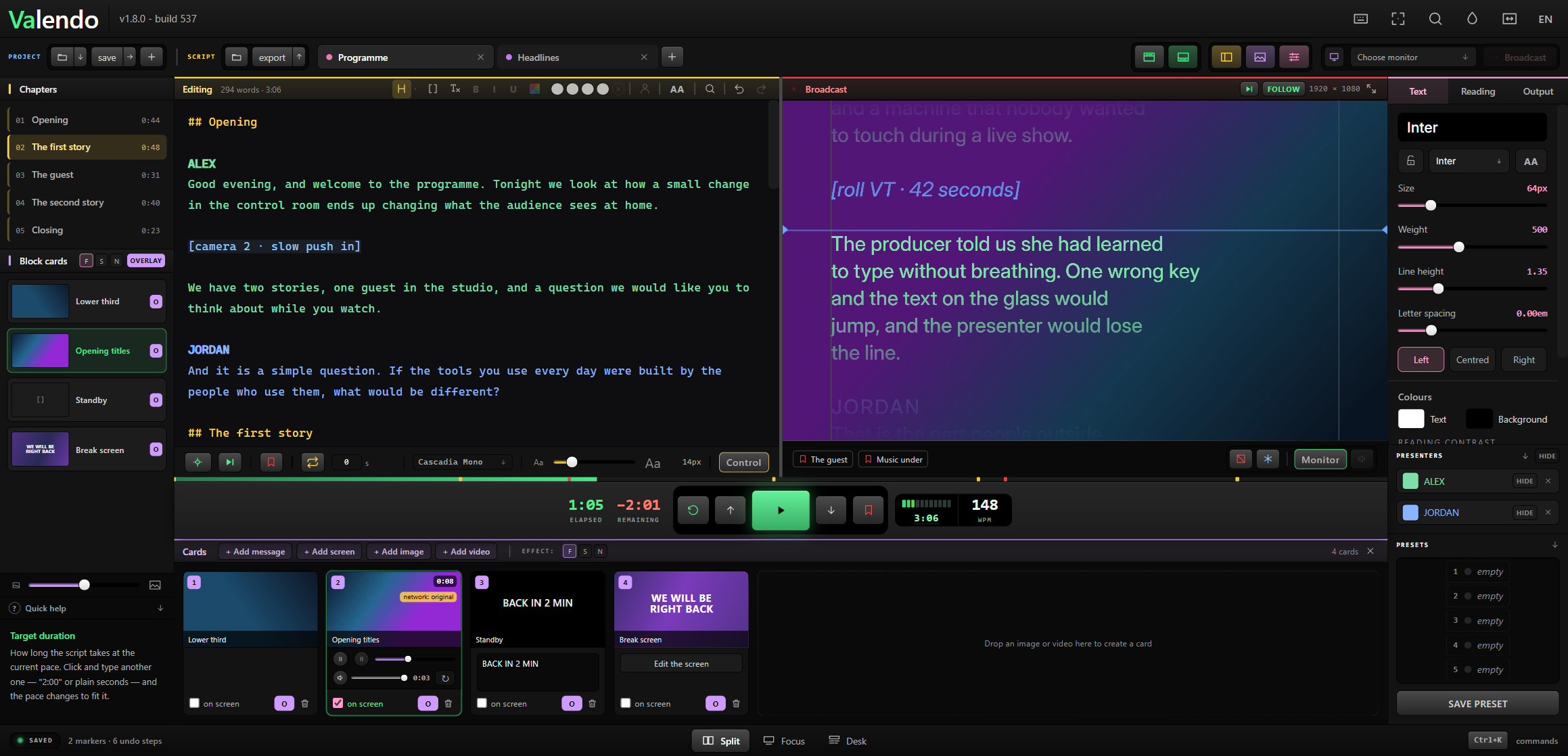 A video card on air with the script riding over it