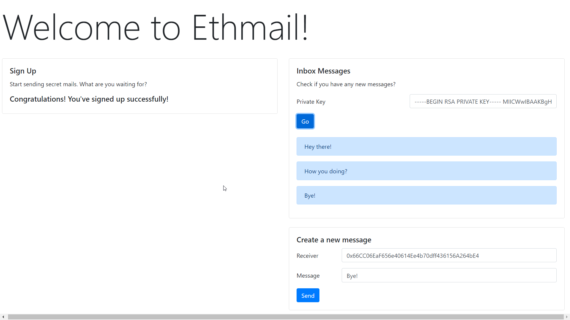 Ethmail screenshot