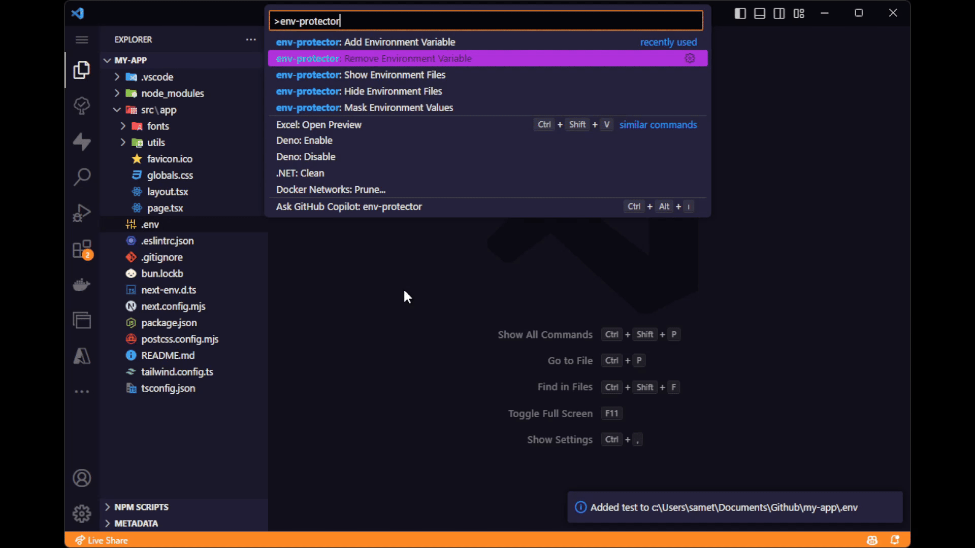 Remove Environment Value