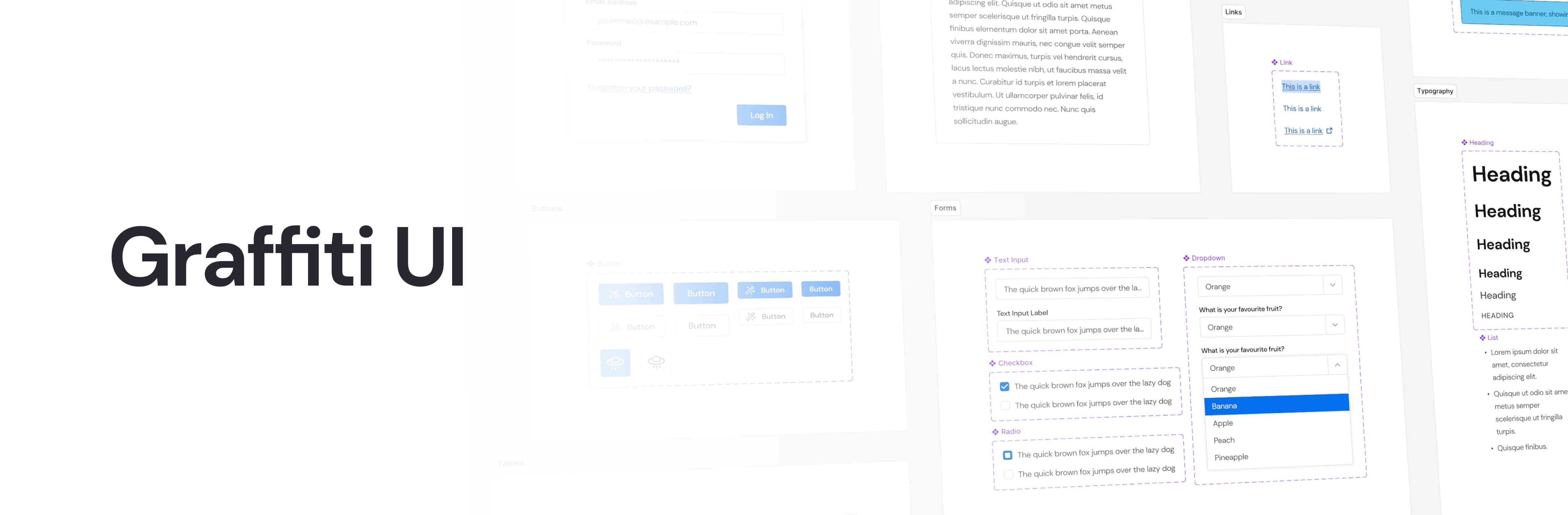 The Graffiti UI logo accompanied by a screenshot of the UI components