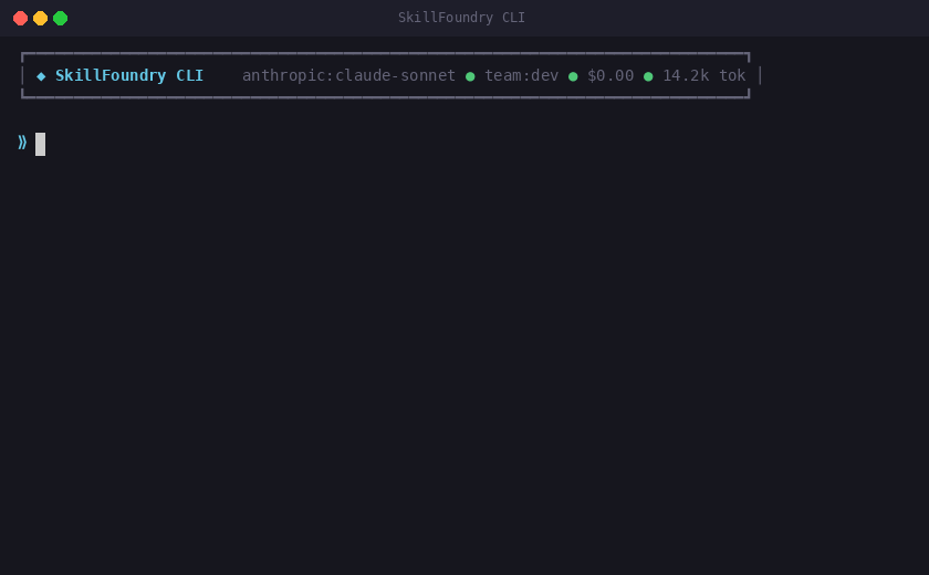 SkillFoundry /forge demo — PRD validation, story implementation, quality gates, security audit