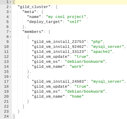 sample json output