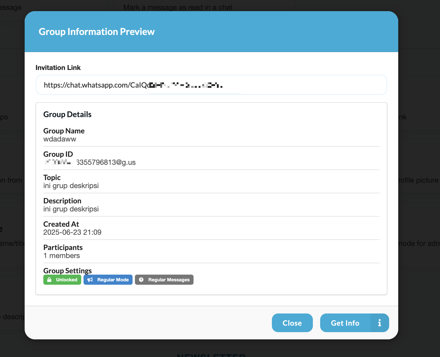 Group Info From Link