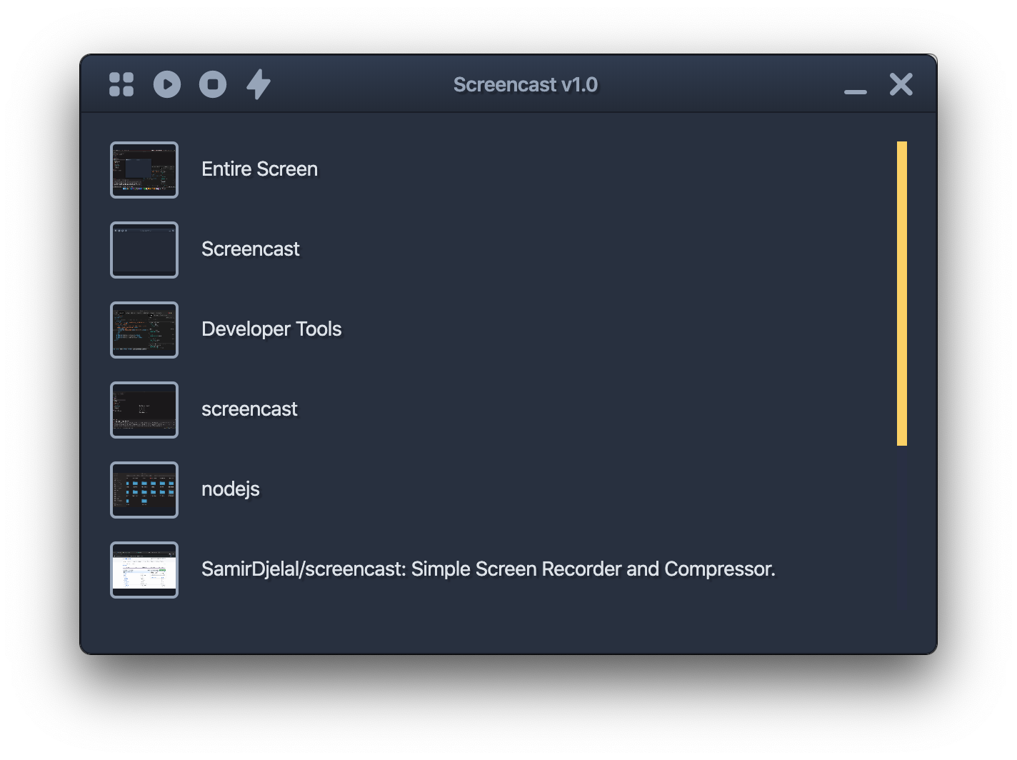 Screencast Interface