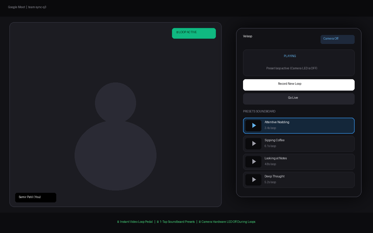 Veloop Soundboard in Google Meet