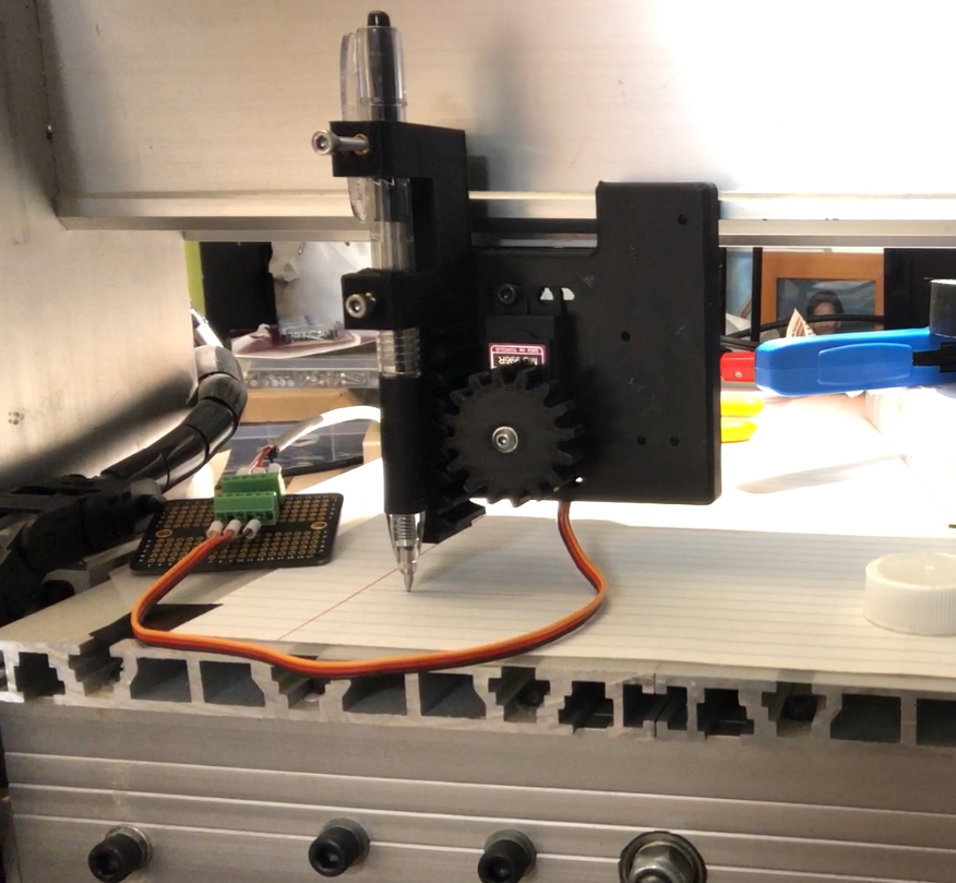Printed fixture for raising and lowering the pen
