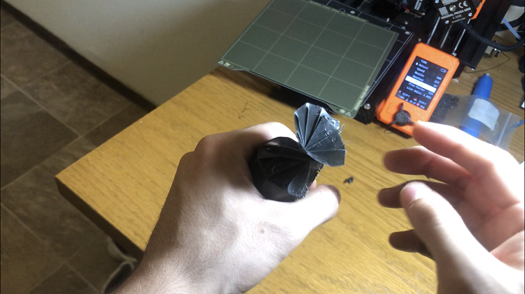 Another view of the early printed crease-pattern sample