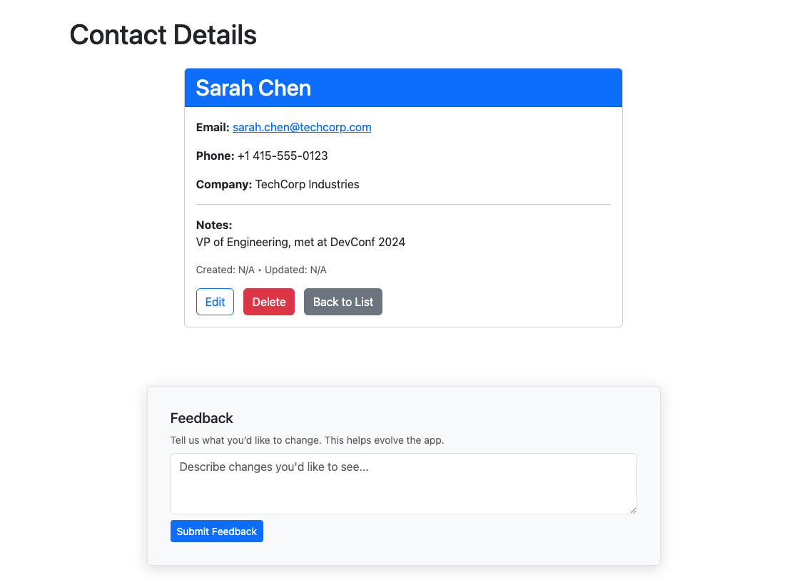 Contact detail view