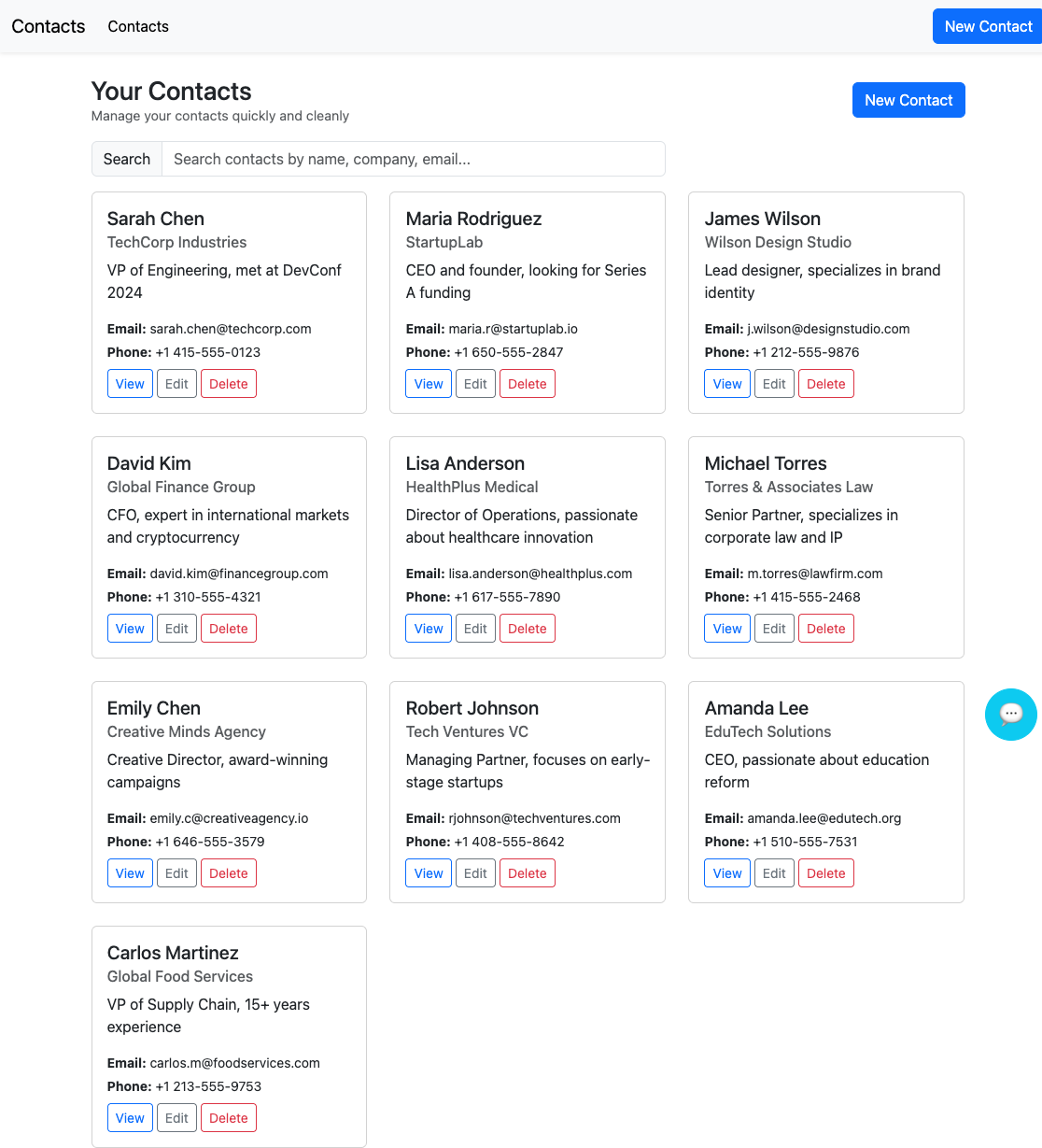 Home with ten contacts