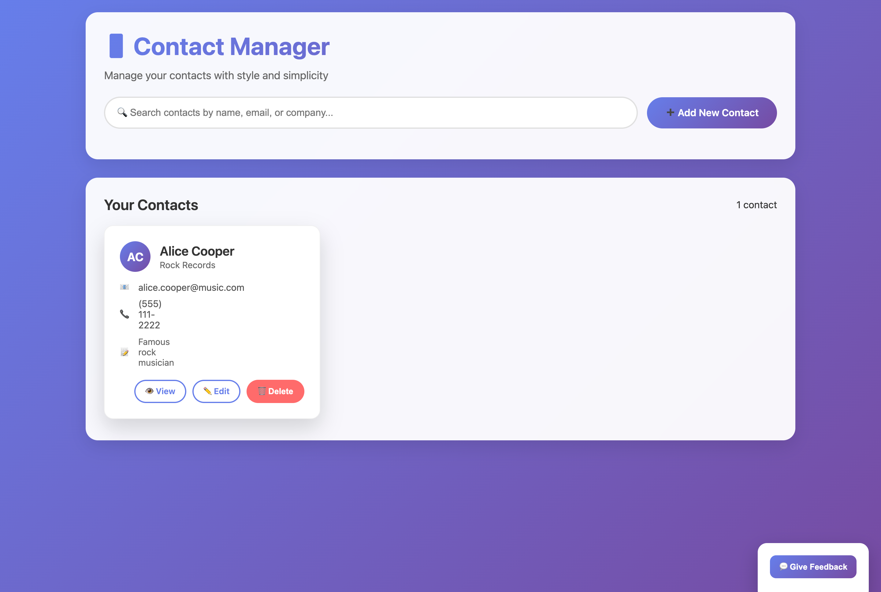Evolved contact app