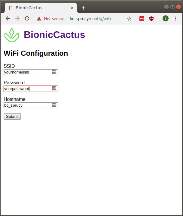 Wifi Config Page