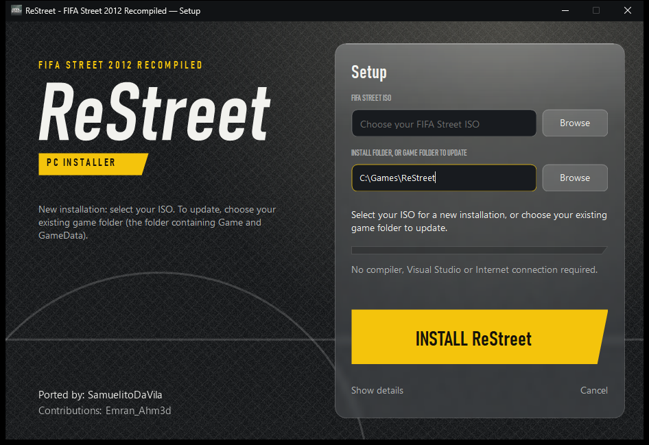 The ReStreet installer