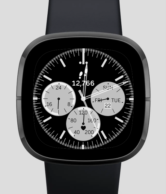 Black and Silver Watch Face
