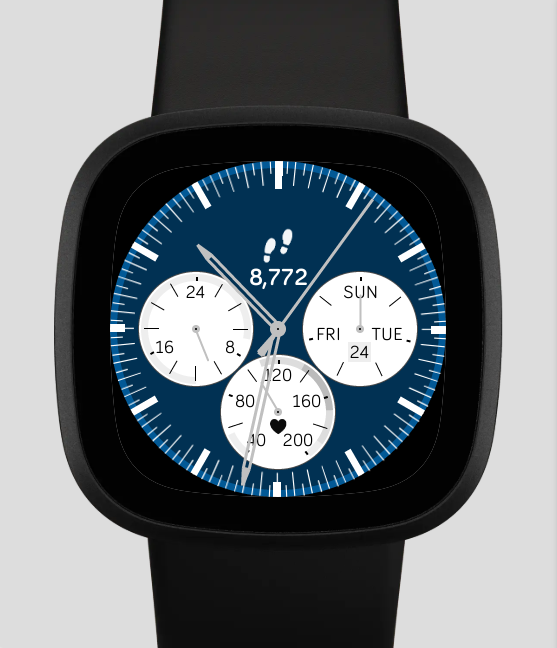 Blue and White Watch Face