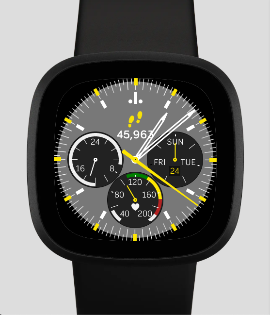 Gray and Black Watch Face