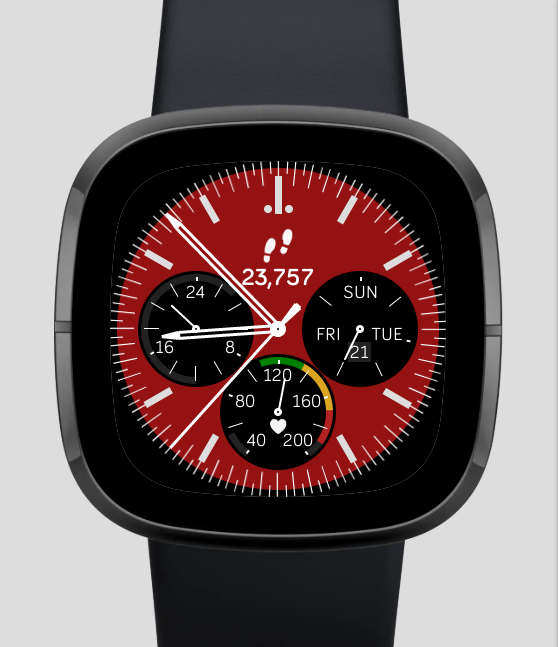 Red and Black Watch Face