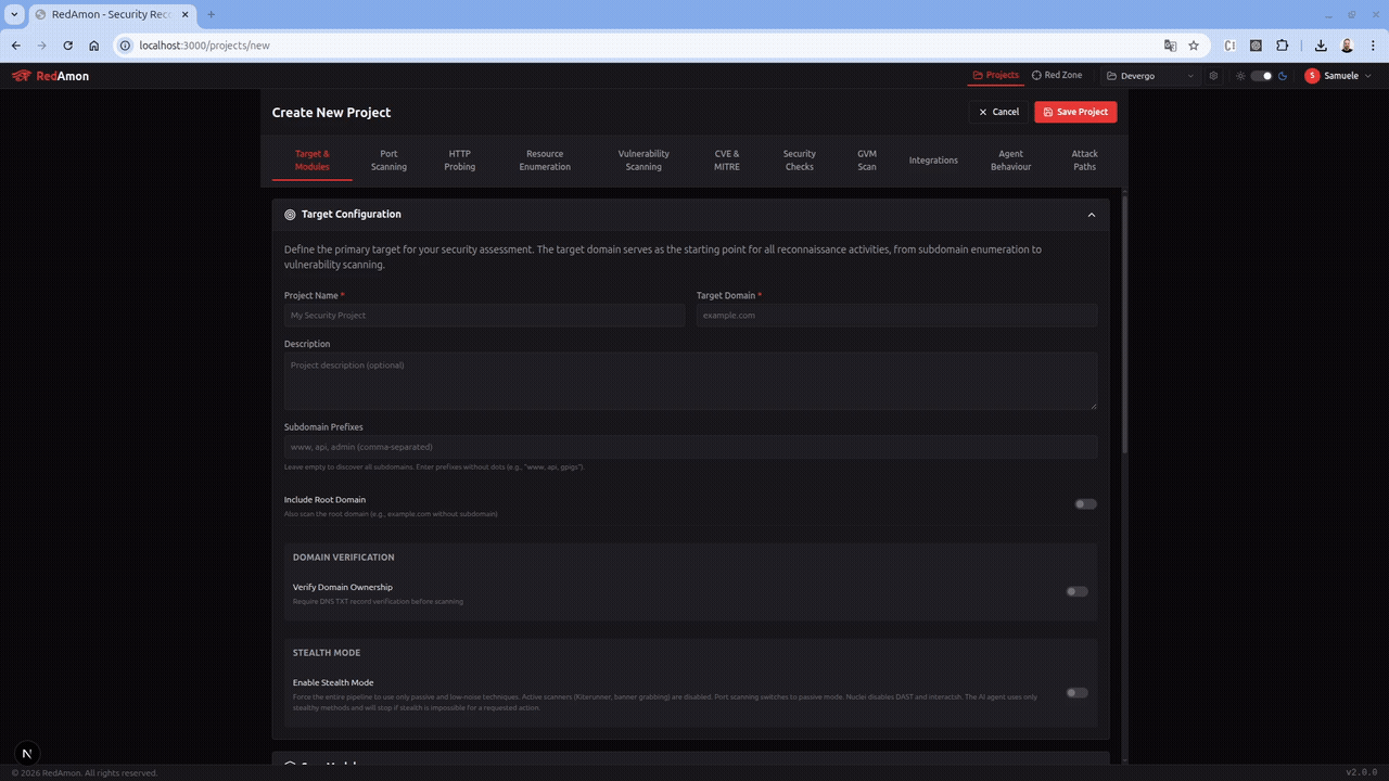 RedAmon Project Settings