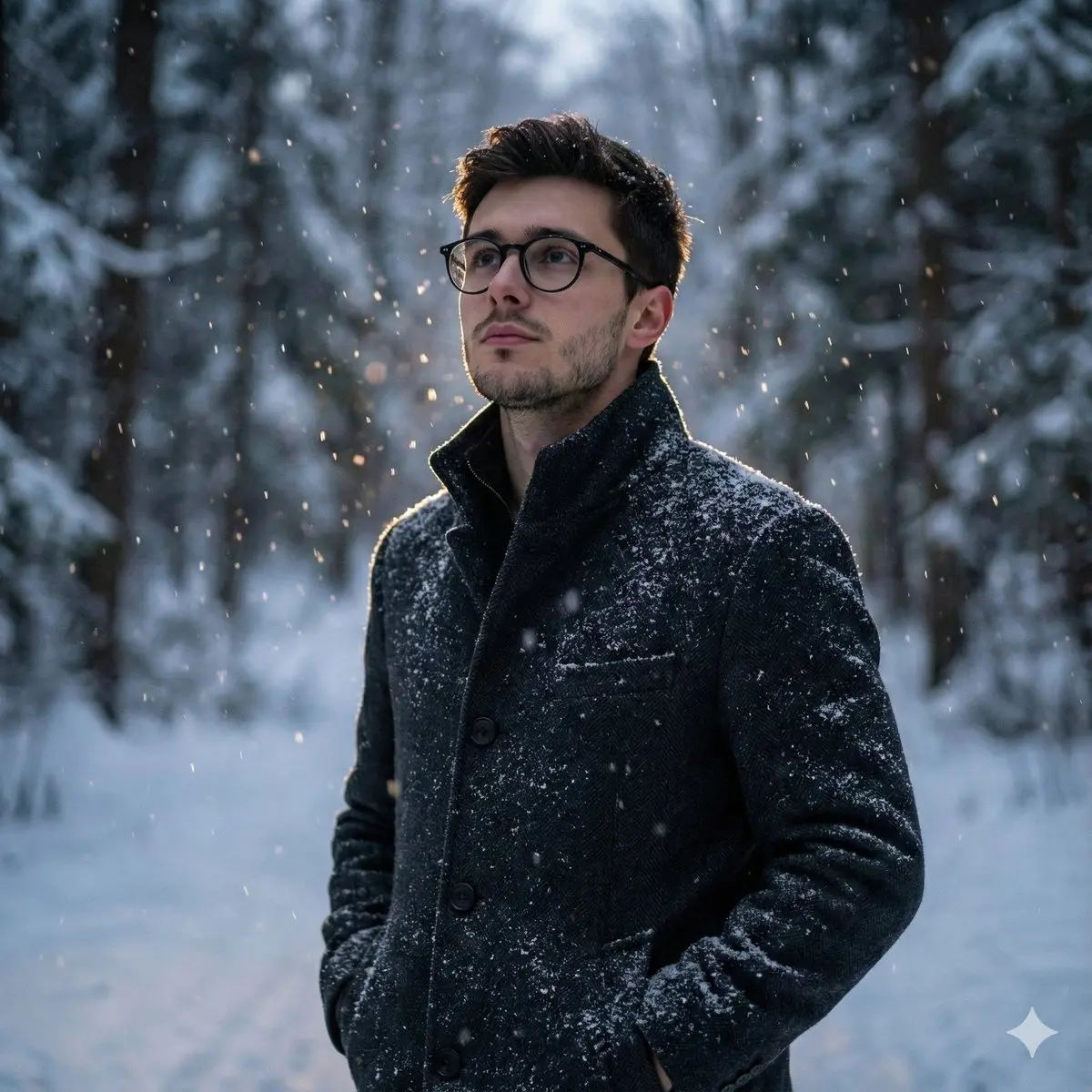 Snowflakes Whisper: A Cinematic Portrait of Serenity