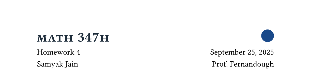 Homework set with circle logo in the top right corner